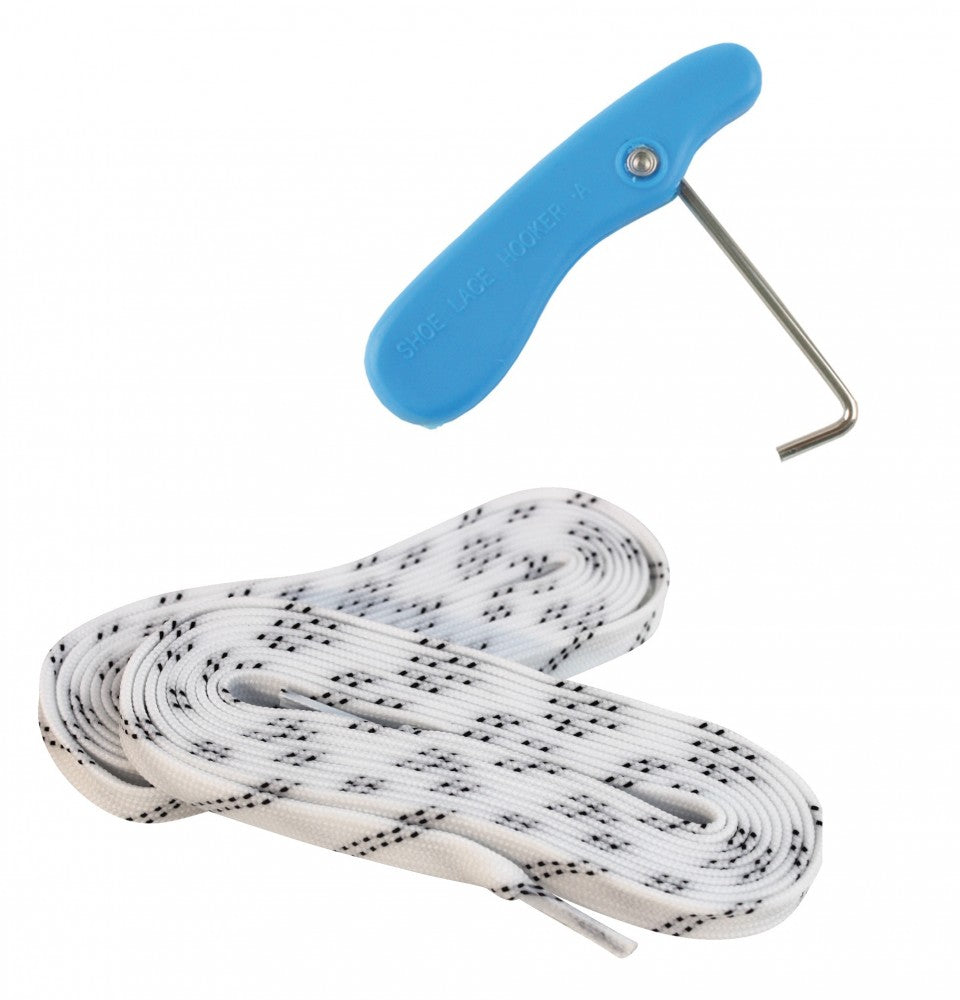 Schnürsenkel Hockey gewachst weiß 84-130" HTX3 inkl. Schnürhilfe